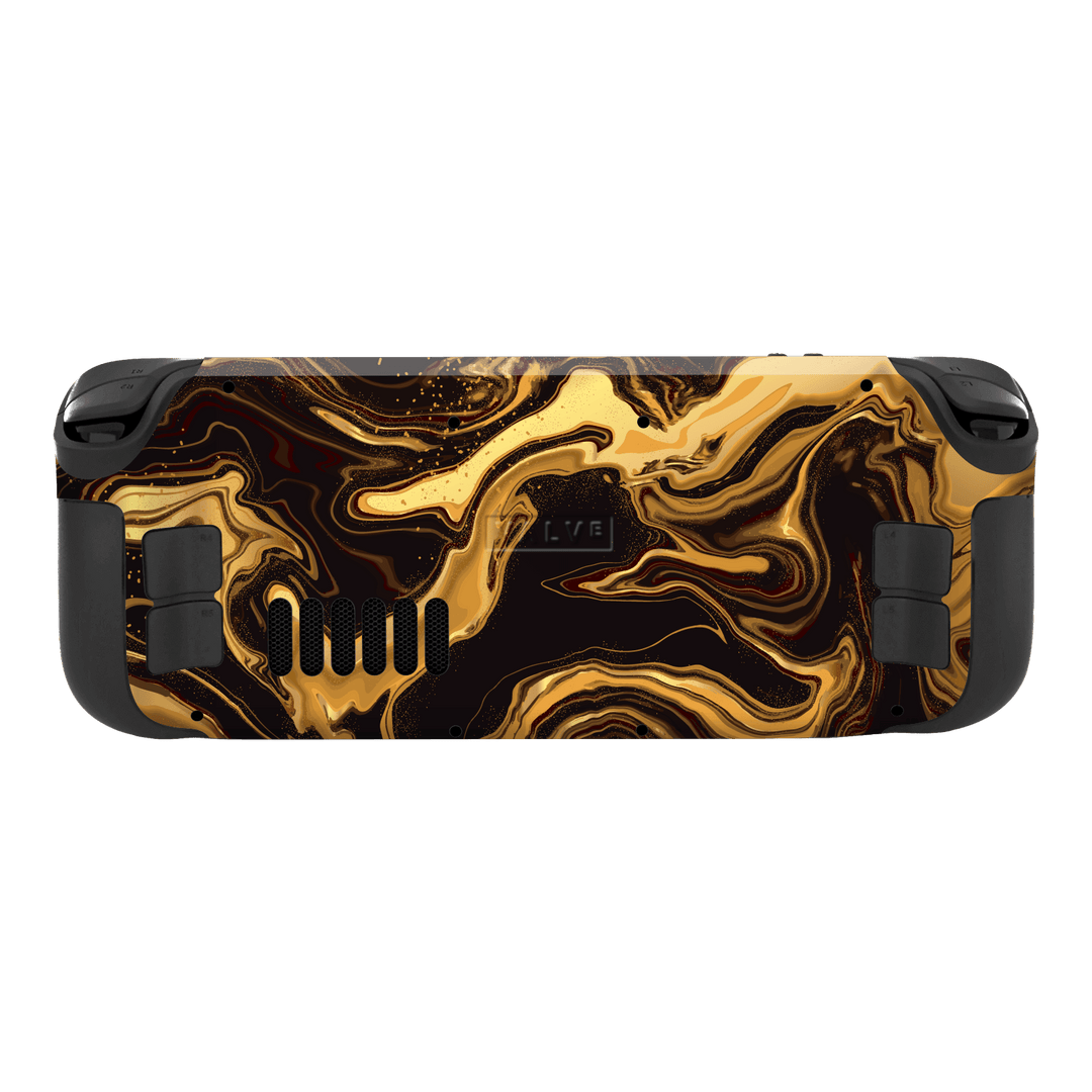 Steam Deck OLED Print Printed Custom SIGNATURE AGATE GEODE Melted Gold Skin Wrap Sticker Decal Cover Protector by EasySkinz | EasySkinz.com