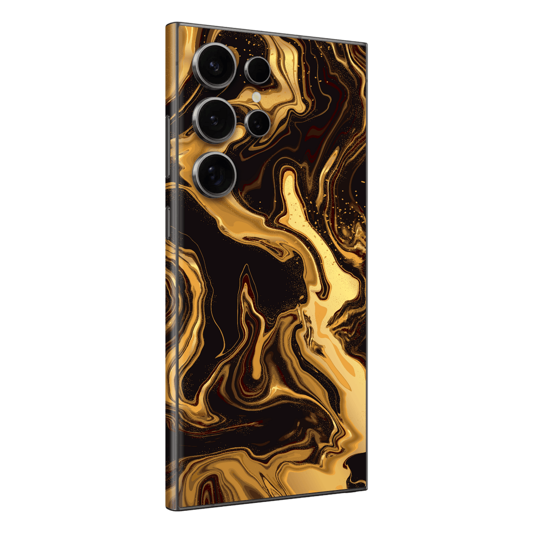 Samsung Galaxy S24 ULTRA Print Printed Custom SIGNATURE AGATE GEODE Melted Gold Skin Wrap Sticker Decal Cover Protector by EasySkinz | EasySkinz.com