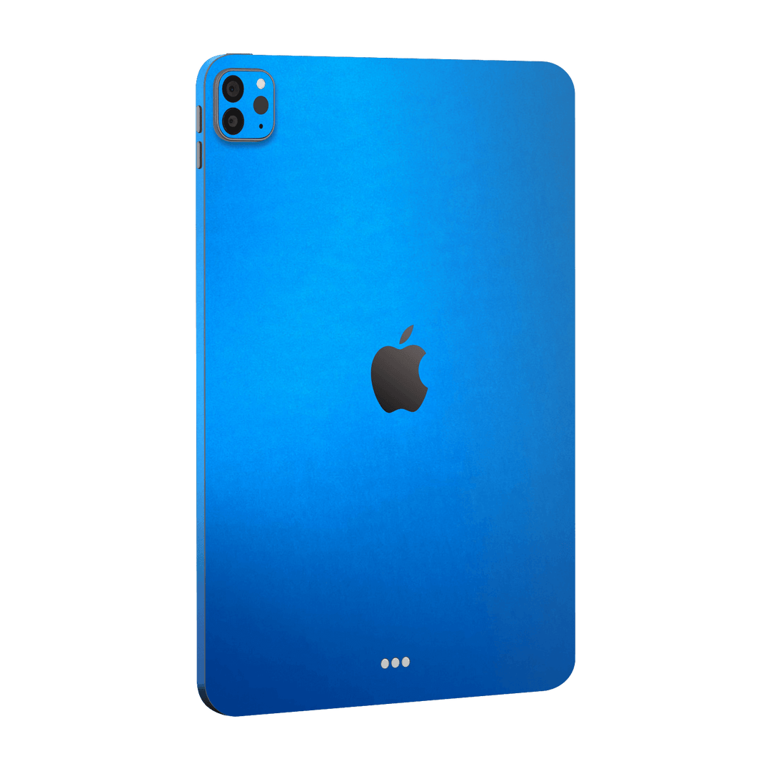 iPad PRO 12.9" (2021) Satin Blue Metallic Matt Matte Skin Wrap Sticker Decal Cover Protector by EasySkinz | EasySkinz.com