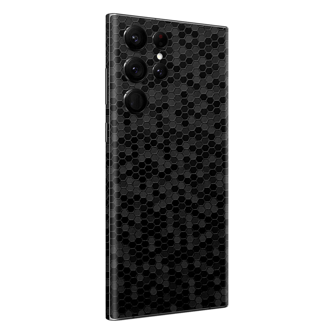 Samsung Galaxy S22 ULTRA Luxuria Black Honeycomb 3D Textured Skin Wrap Decal Cover Protector by EasySkinz | EasySkinz.com