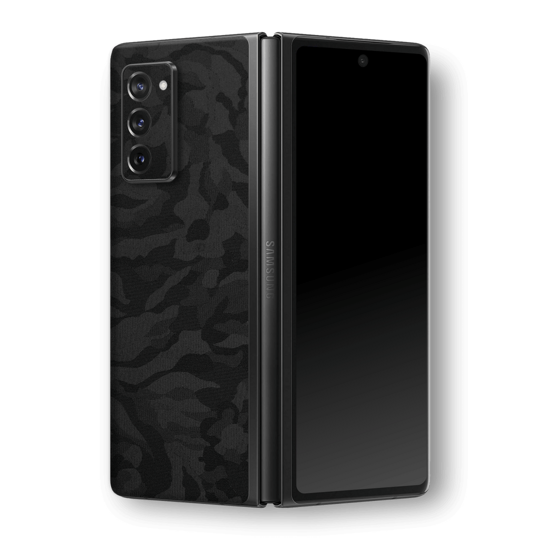 Samsung Galaxy Z Fold 2 BLACK CAMO 3D TEXTURED Skin