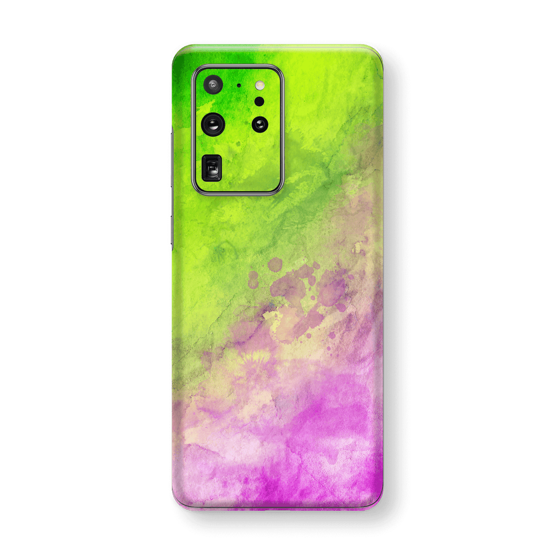 Samsung Galaxy S20 ULTRA Print Custom Signature Abstract Watercolour Pink Green Skin Wrap Decal by EasySkinz