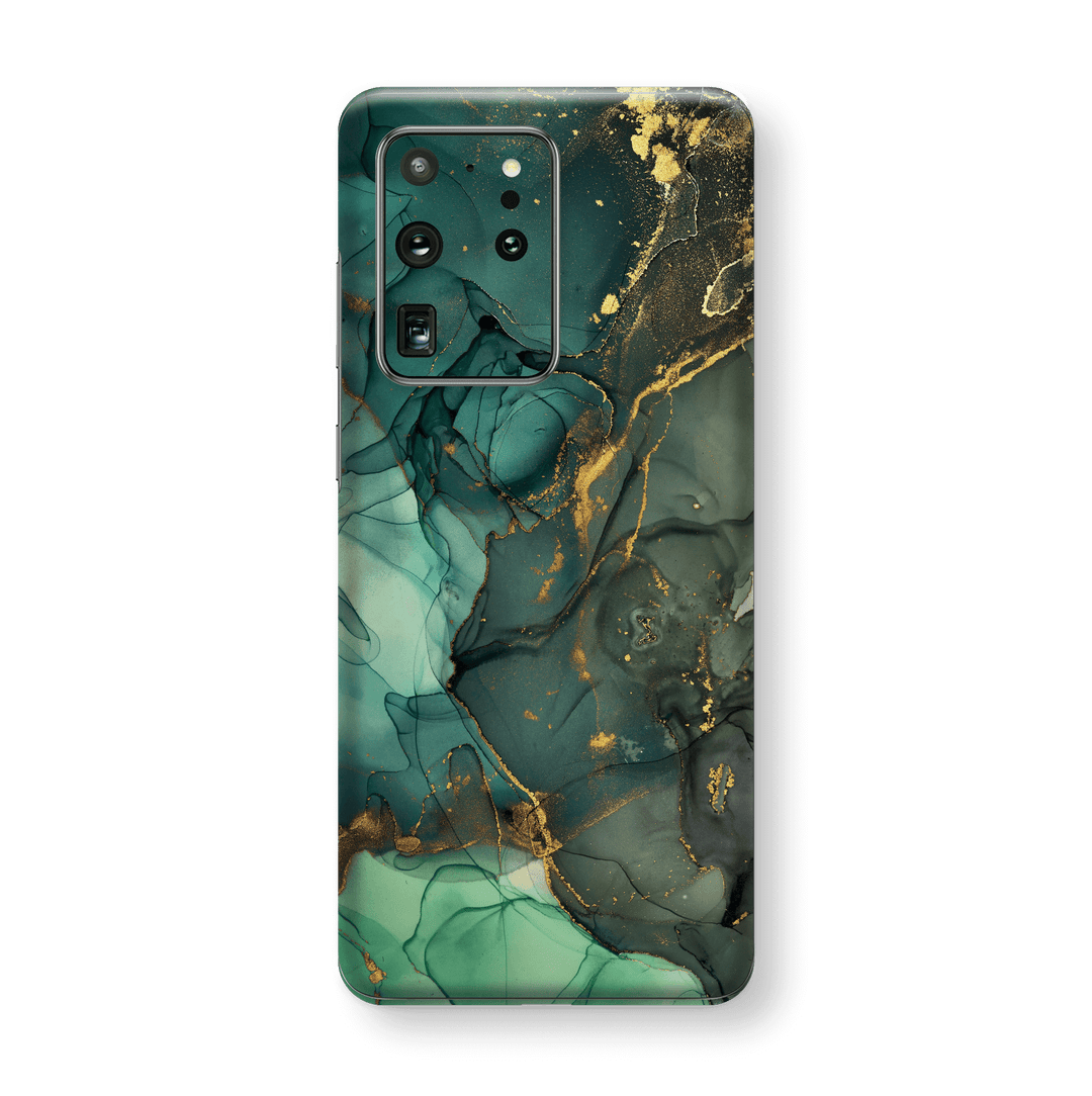 Samsung Galaxy S20 ULTRA SIGNATURE AGATE GEODE Royal Green-Gold Skin, Wrap, Decal, Protector, Cover by EasySkinz | EasySkinz.com