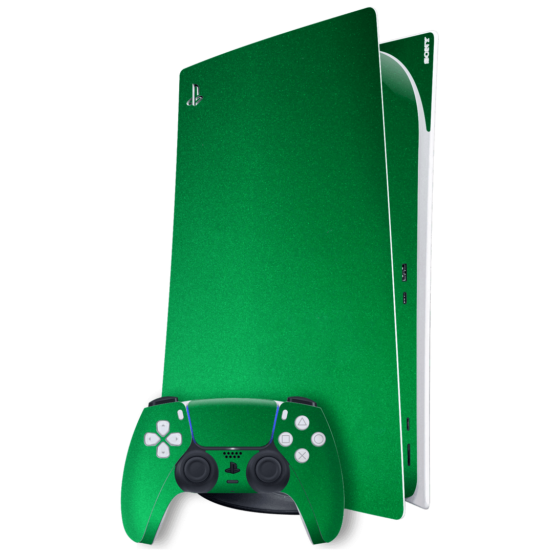 Playstation 5 (PS5) DIGITAL EDITION Viper Green Tuning Metallic Gloss Finish Skin Wrap Sticker Decal Cover Protector by EasySkinz | EasySkinz.com