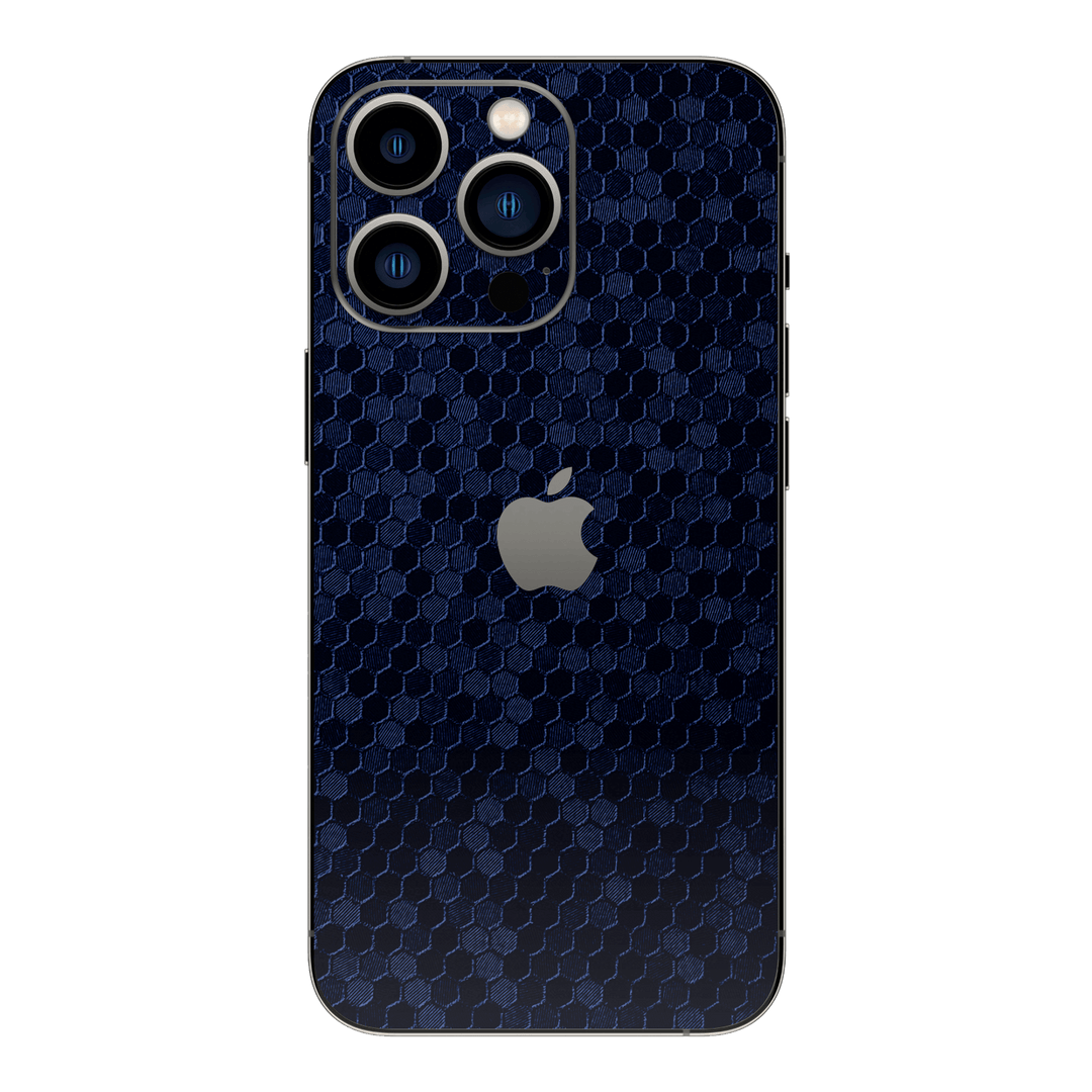 iPhone 13 Pro MAX Luxuria Navy Blue Honeycomb 3D Textured Skin Wrap Sticker Decal Cover Protector by EasySkinz | EasySkinz.com