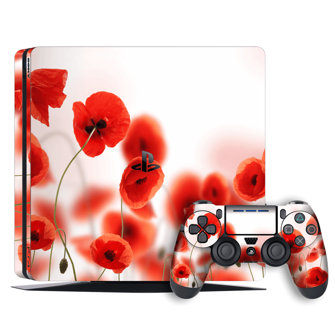 Playstation 4 SLIM PS4 Signature POPPIES Skin Wrap Decal by EasySkinz